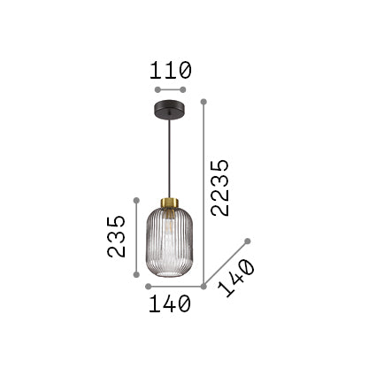 Lustră pendul Mint-1 SP1, fumuriu – desen tehnic cu dimensiuni