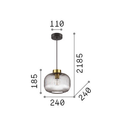 Lustră pendul Mint-2 SP1, verde – desen tehnic cu dimensiuni