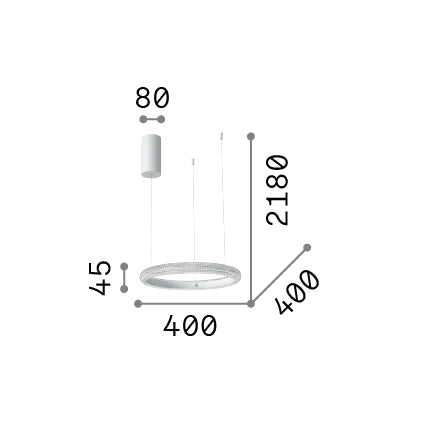 Lustră pendul Miracle SP D40 – desen tehnic cu dimensiuni