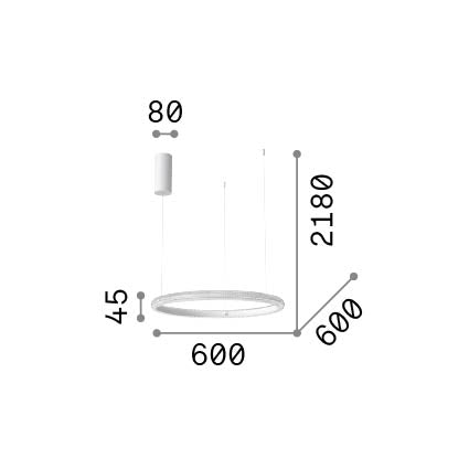 Lustră pendul Miracle SP D60 – desen tehnic cu dimensiuni