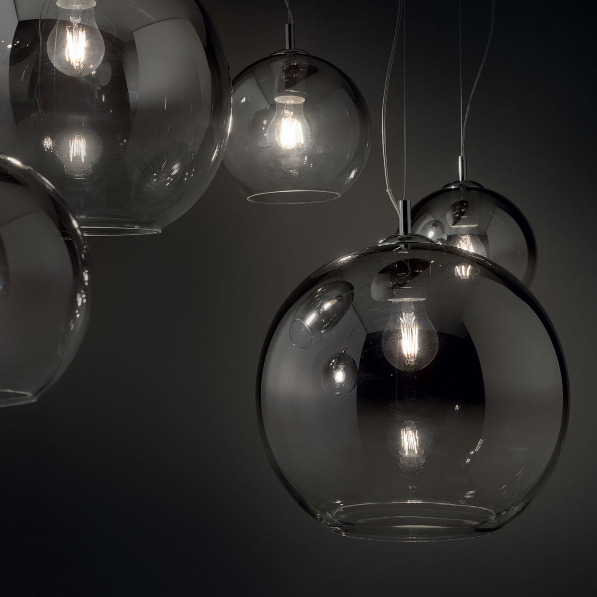 Lustră pendul Nemo SP1 D20, crom nuanțat – ambient