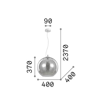 Lustră pendul Nemo SP1 D40, chihlimbar – desen tehnic cu dimensiuni