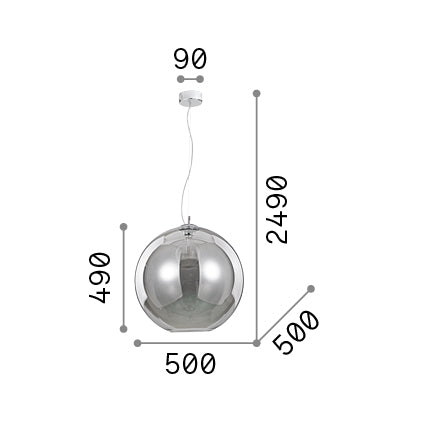Lustră pendul Nemo SP1 D50, fumuriu – desen tehnic cu dimensiuni