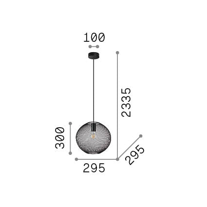 Lustră pendul Net SP1 D29, alb – desen tehnic cu dimensiuni