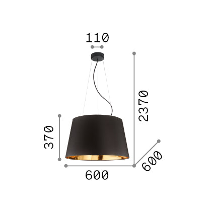 Lustră pendul Nordik SP6 – desen tehnic cu dimensiuni