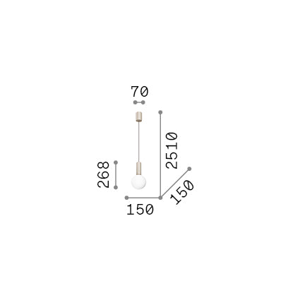 Lustră pendul Odeon SP1 D15 – desen tehnic cu dimensiuni