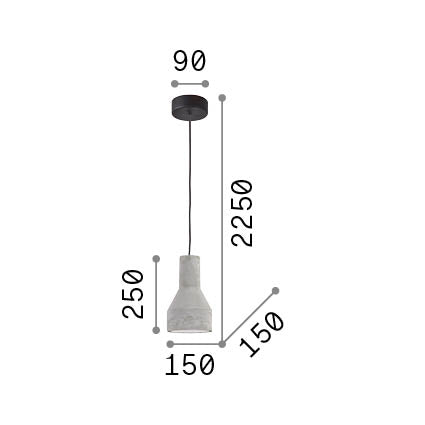 Lustră pendul Oil-1 SP1 – desen tehnic cu dimensiuni