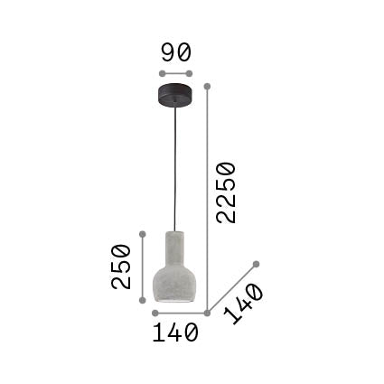 Lustră pendul Oil-3 SP1 – desen tehnic cu dimensiuni