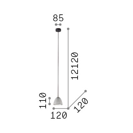 Lustră pendul Oil-4 SP1 – desen tehnic cu dimensiuni