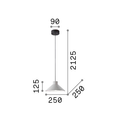 Lustră pendul Oil-6 SP1 – desen tehnic cu dimensiuni