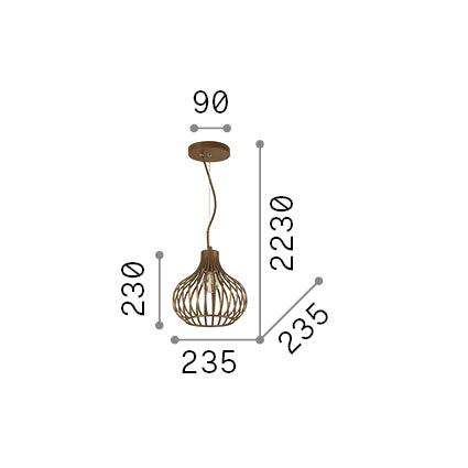 Lustră pendul Onion SP1 D23 – desen tehnic cu dimensiuni