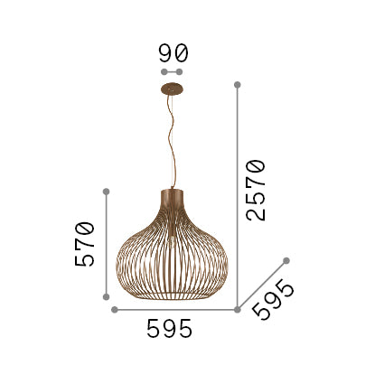 Lustră pendul Onion SP1 D59 – desen tehnic cu dimensiuni