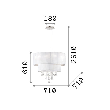 Lustră pendul Opera SP6 – desen tehnic cu dimensiuni