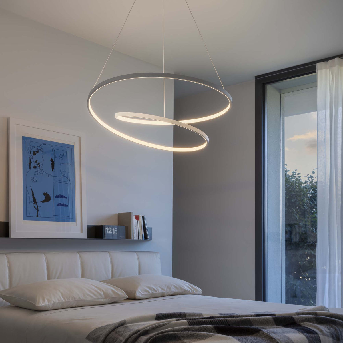 Lustră pendul Oz SP D080 On-Off 3000K, alb – ambient