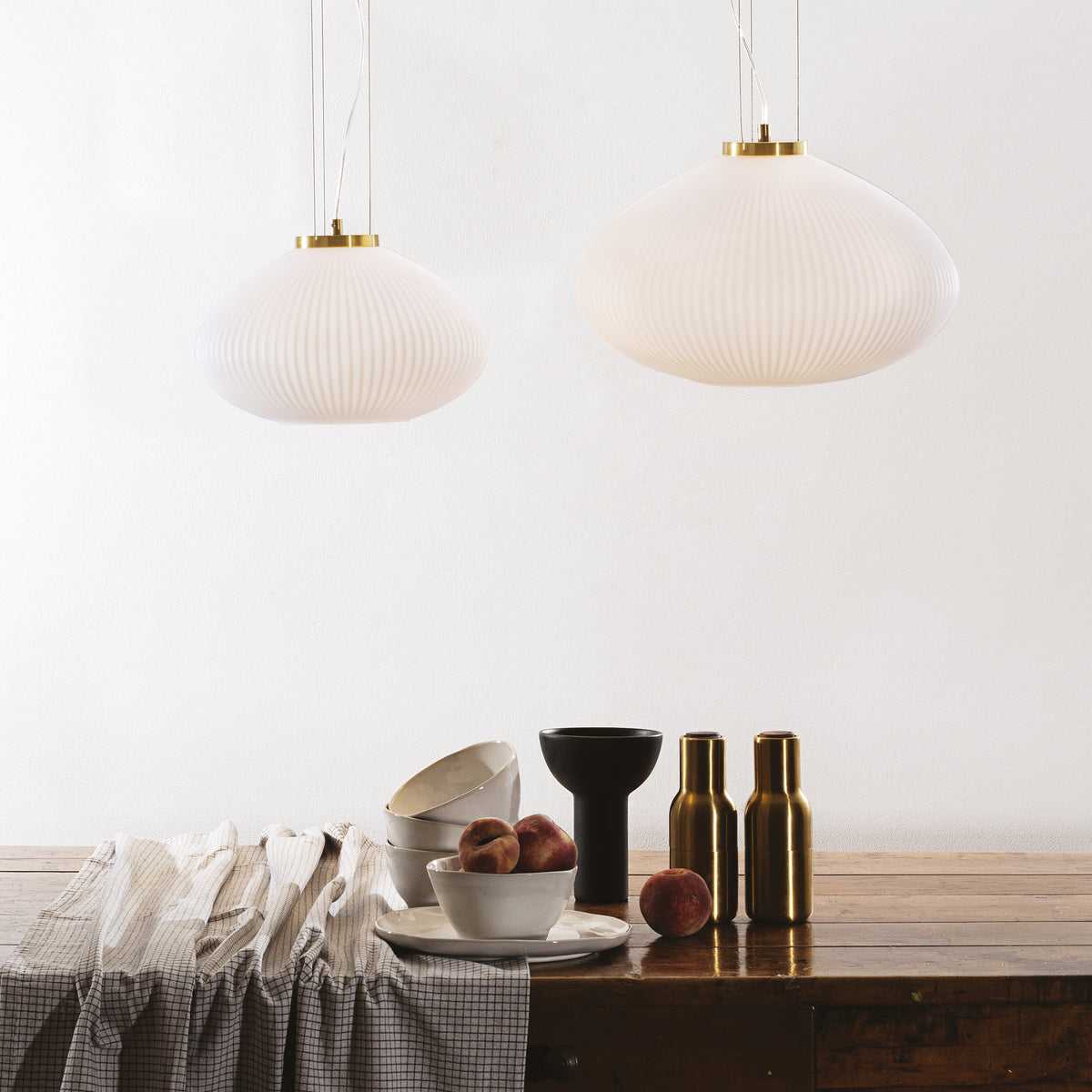 Lustră pendul Plisse' SP1 D35, crom – ambient