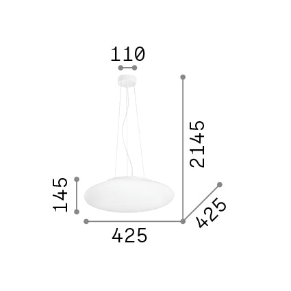 Lustră pendul Smarties SP3 D42 – desen tehnic cu dimensiuni