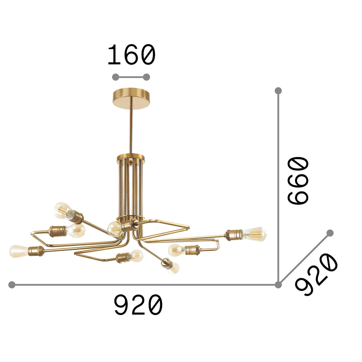 Lustră pendul Triumph SP8 – desen tehnic cu dimensiuni