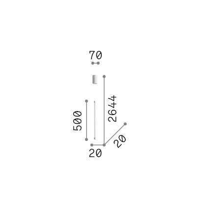 Lustră pendul Tubix SP D050 – desen tehnic cu dimensiuni