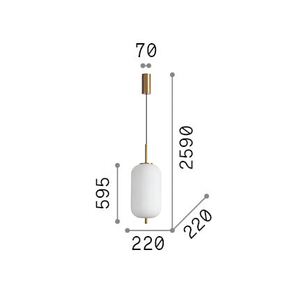 Lustră pendul Umile-2 SP1 – desen tehnic cu dimensiuni