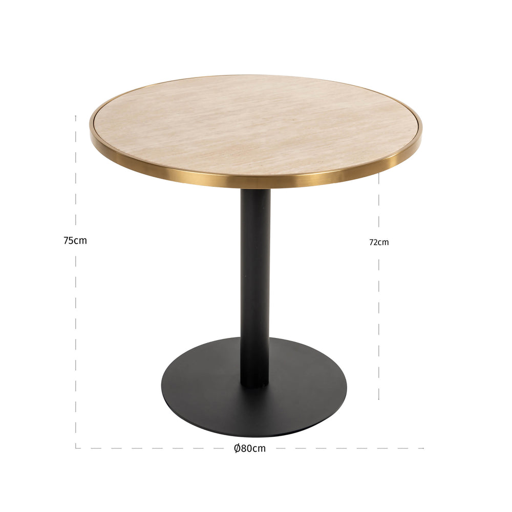 Masă bistro Brazza, bej, Ø 80 cm