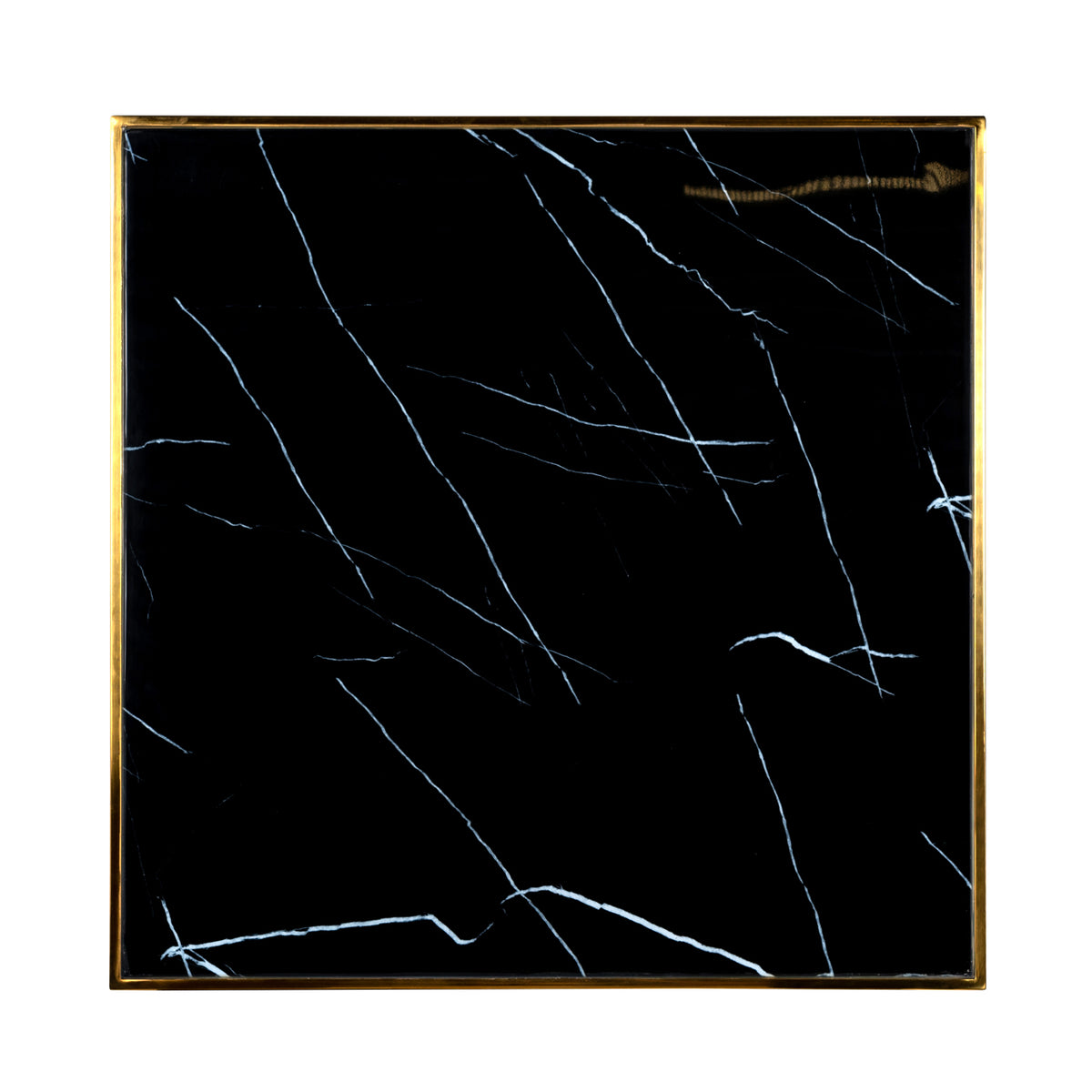 Masă bistro Can Roca, negru/auriu, 70 x 70 cm