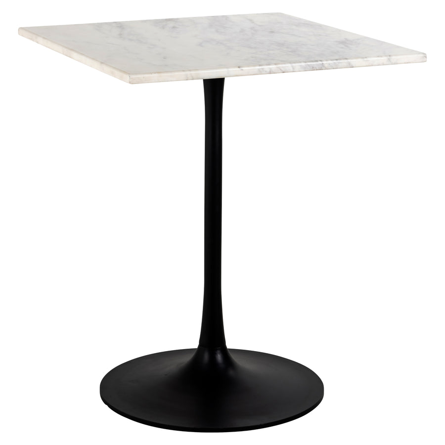 Masă bistro Carlten, negru/alb, 65 x 65 cm