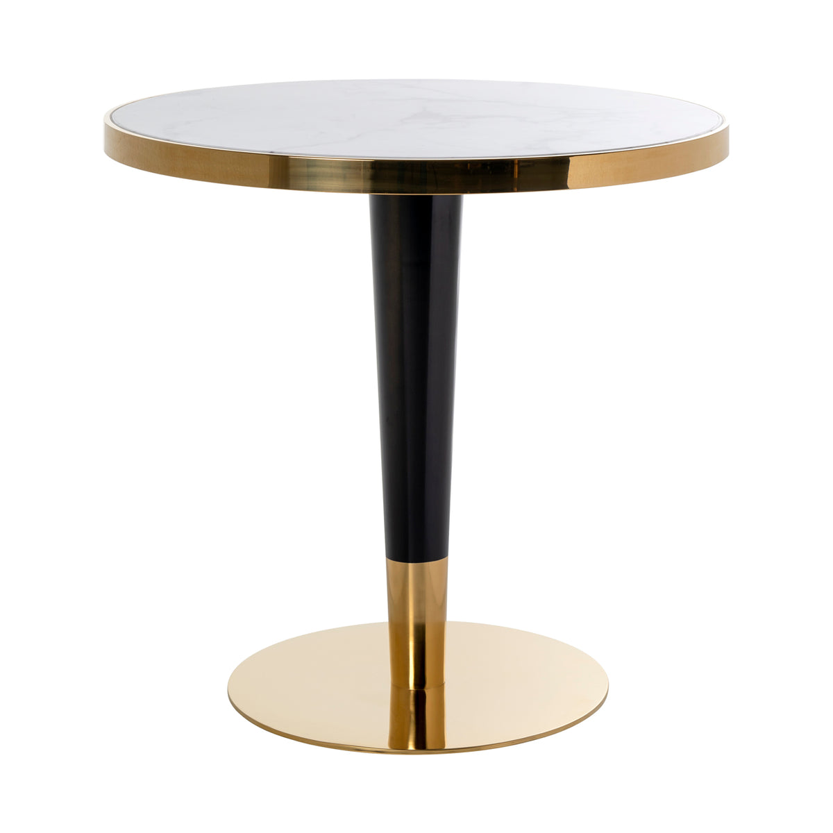 Masă bistro Osteria, negru/alb, Ø 80 cm
