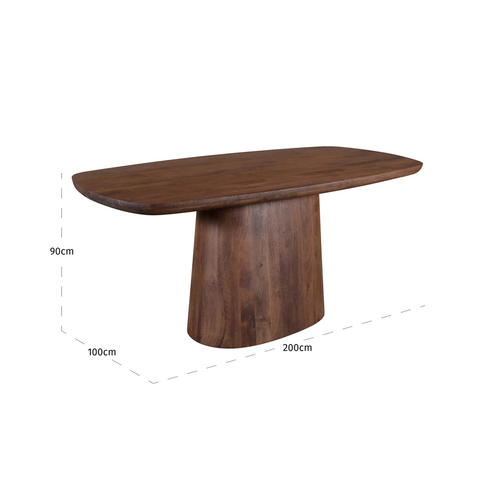 Masă de bar Baldwin, spicebrown (înălțime blat) – desen tehnic cu dimensiuni