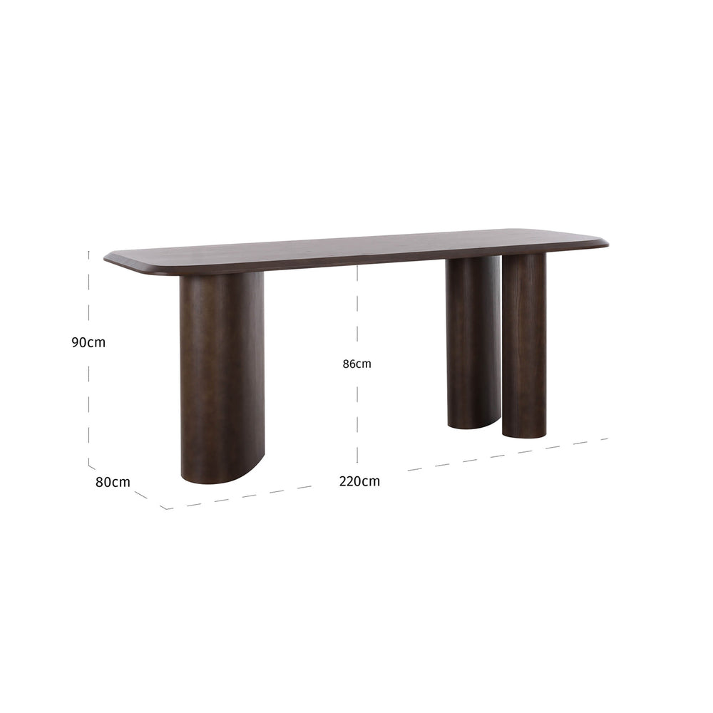 Masă de bar Prancer, maro – desen tehnic cu dimensiuni