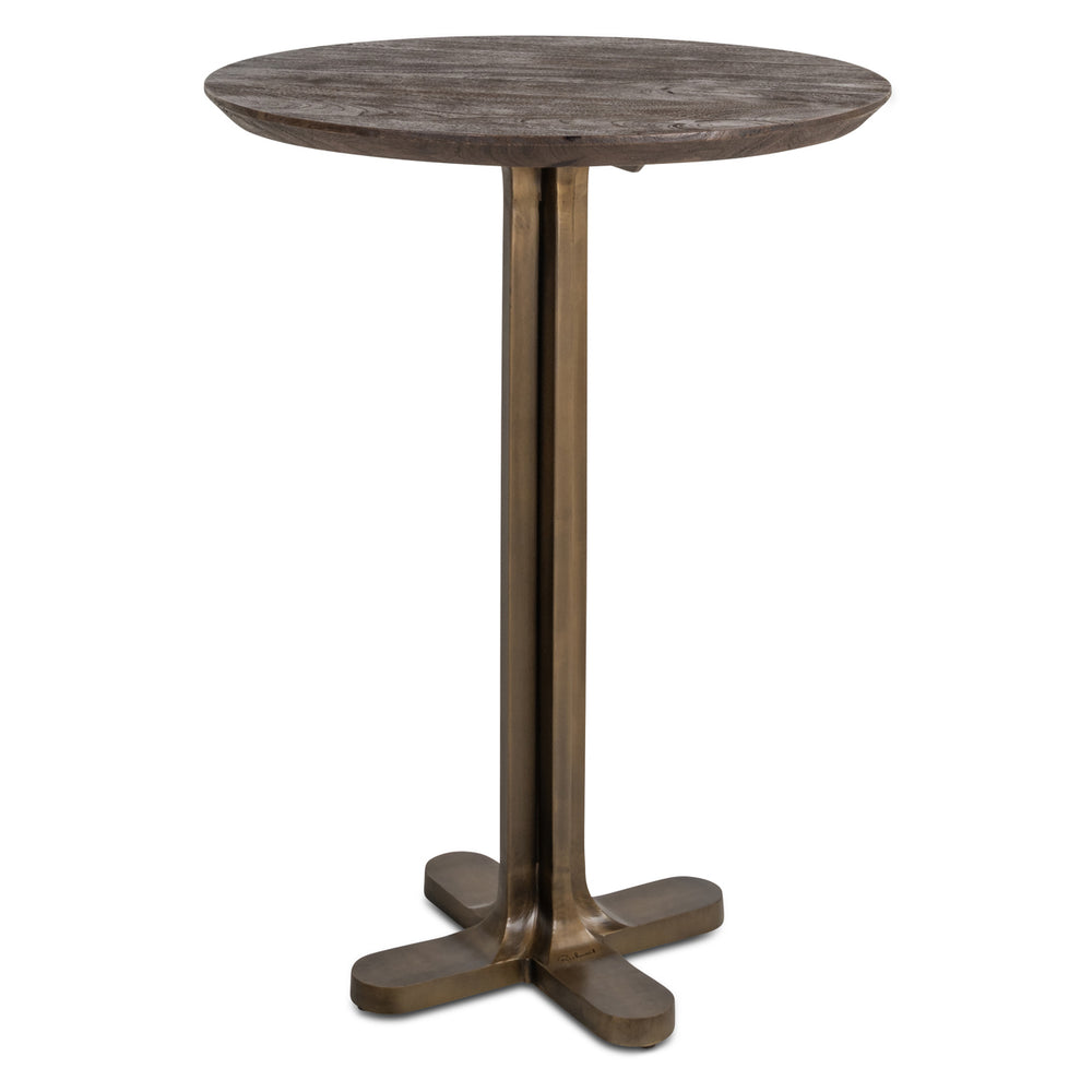 Masă de bar Revelin, maro închis, Ø 80 cm
