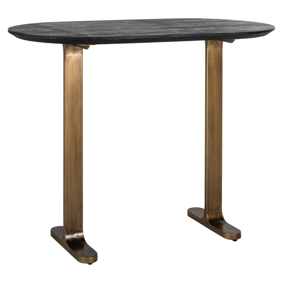 Masă de bar Revelin, negru/auriu, 140 cm