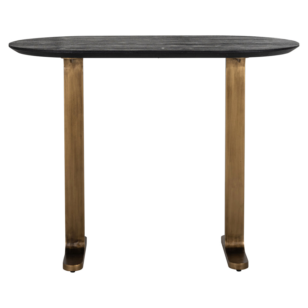 Masă de bar Revelin, negru/auriu, 140 cm