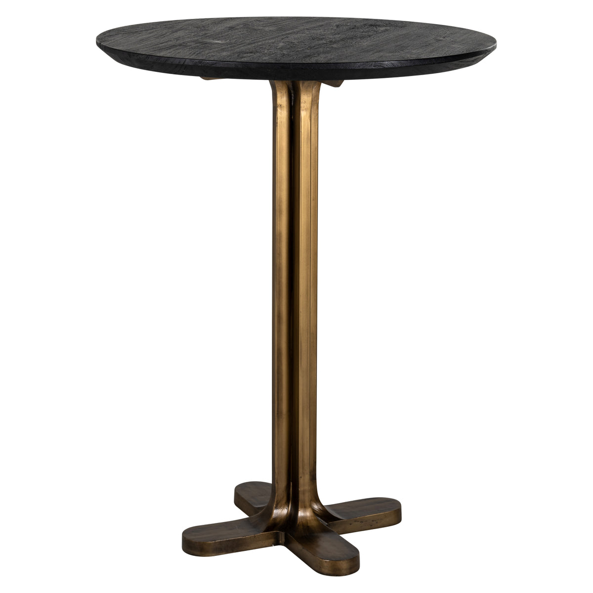 Masă de bar Revelin, negru/auriu, Ø 81 cm