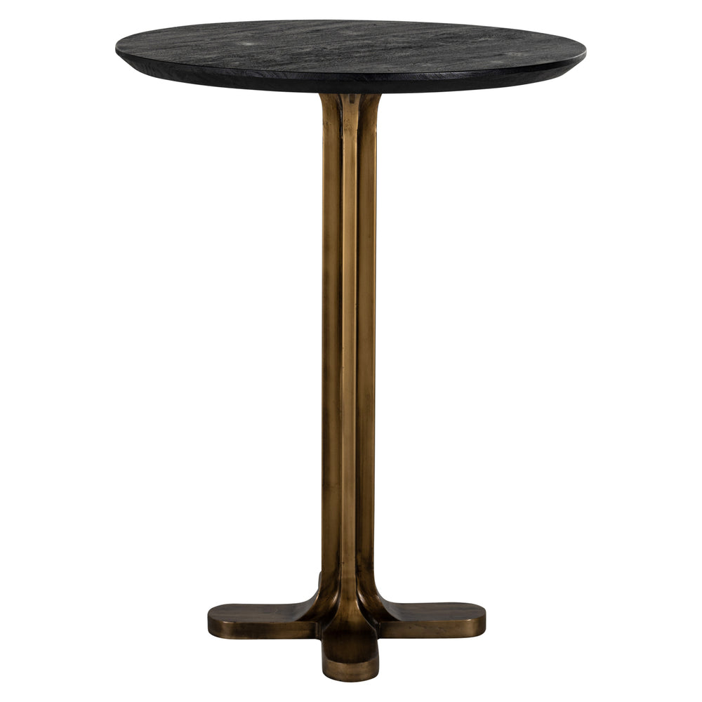 Masă de bar Revelin, negru/auriu, Ø 81 cm