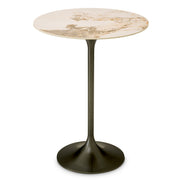 Masă de bar Tazio, finisaj bronz, ceramică maro