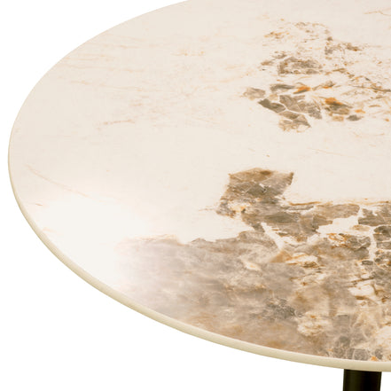 Masă de bar Tazio, finisaj bronz, ceramică maro