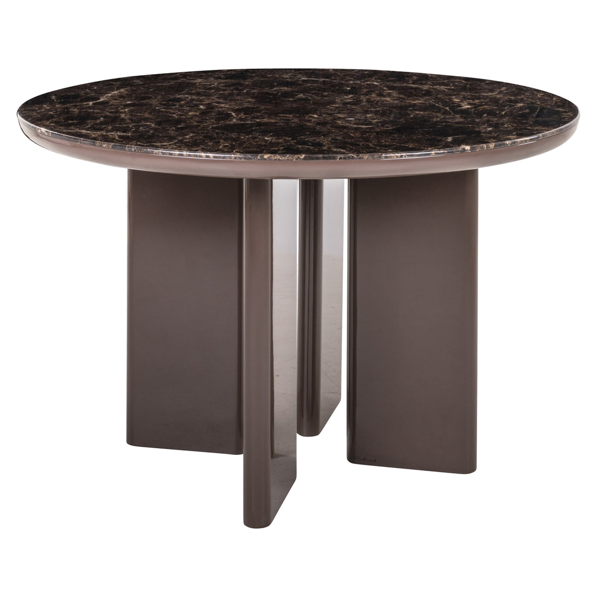 Masă dining Almundi, chocolat brown, Ø 120 cm