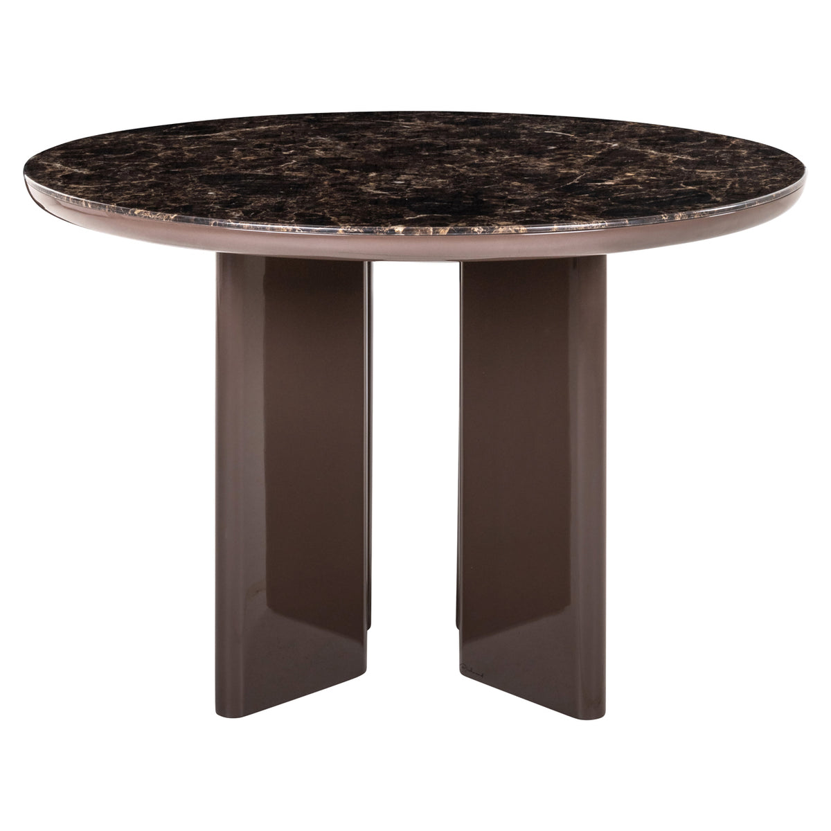 Masă dining Almundi, chocolat brown, Ø 120 cm