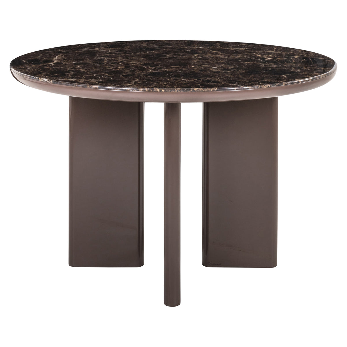 Masă dining Almundi, chocolat brown, Ø 120 cm