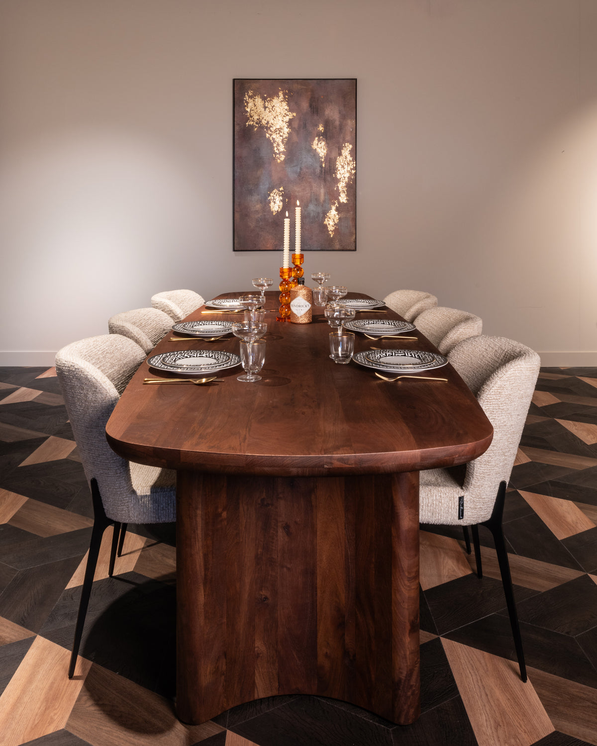 Masă dining Baldwin, spicebrown, 270 cm – ambient