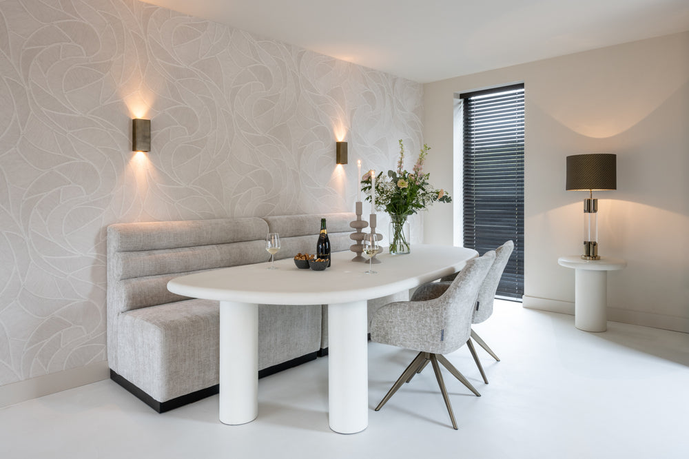 Masă dining Bloomstone, alb, 235 cm – ambient