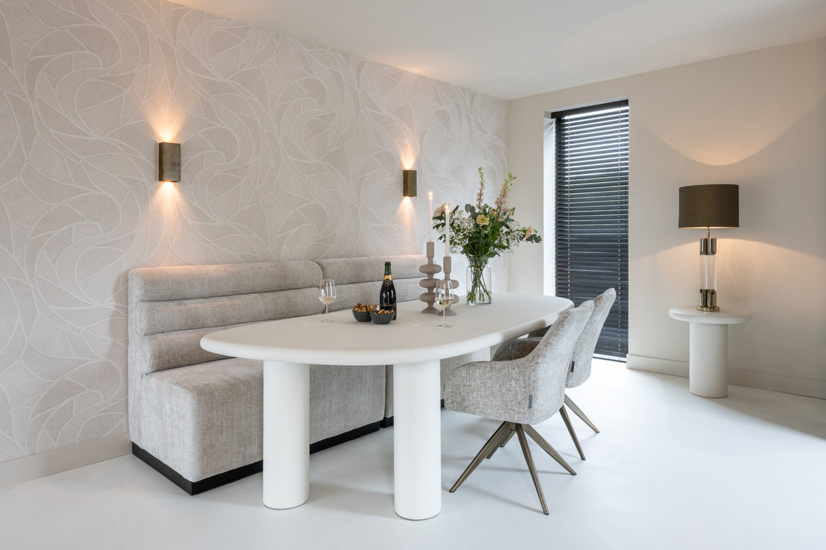 Masă dining Bloomstone, alb, 235 cm – ambient