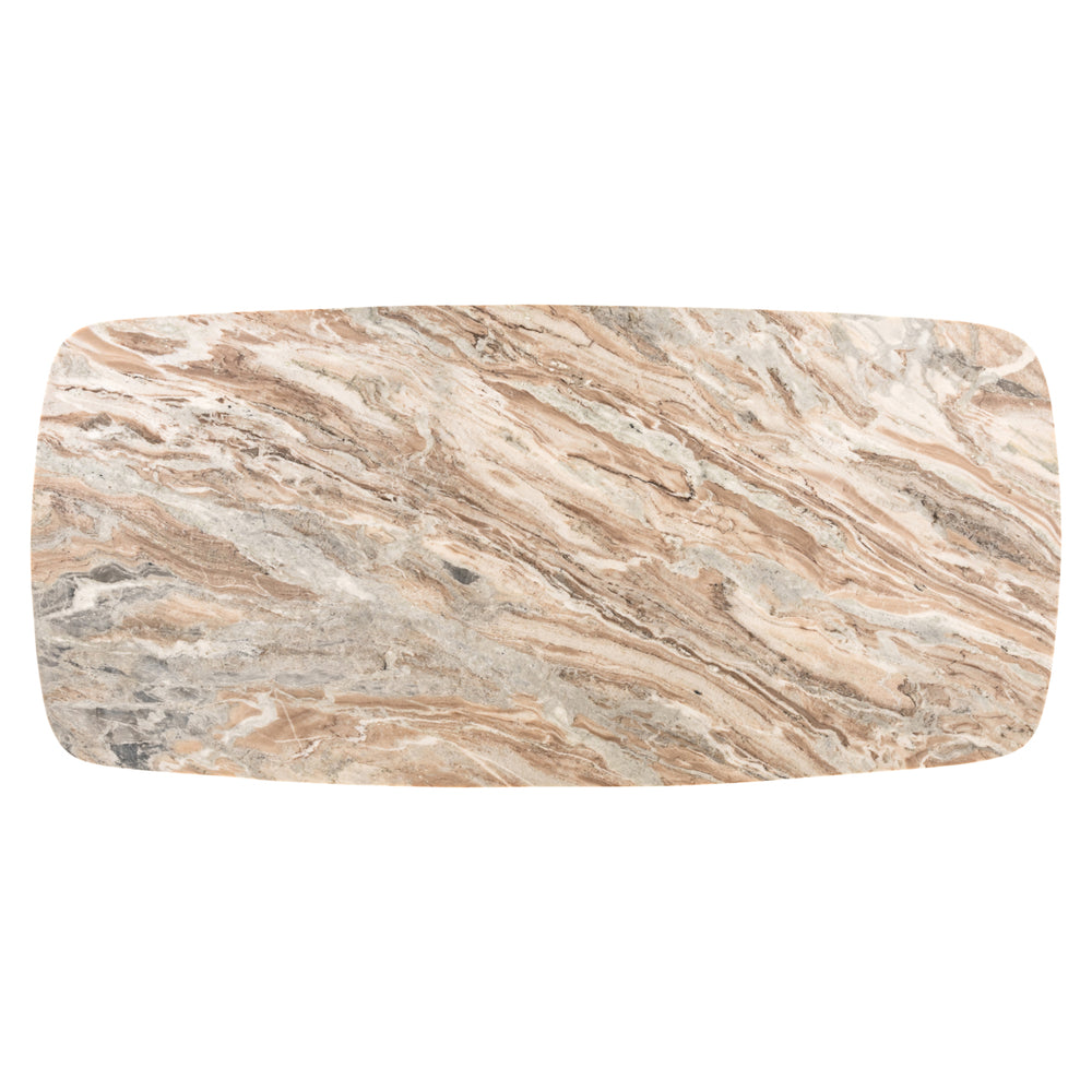 Masă dining Bottega, blush bej, oval danez, 220 cm