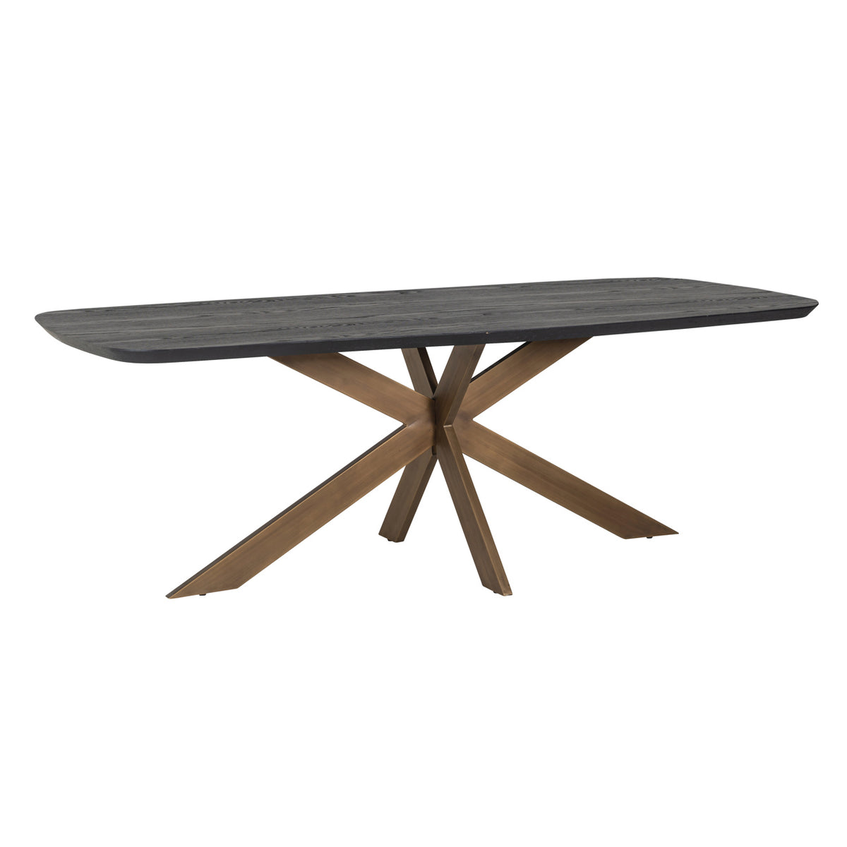 Masă dining Cambon, dark coffee, oval danez, 230 cm