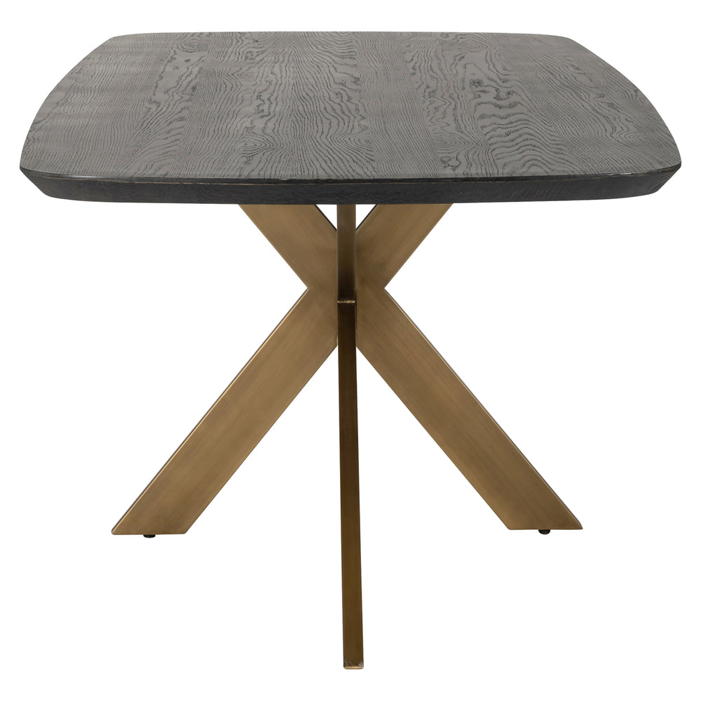 Masă dining Cambon, dark coffee, oval danez, 230 cm