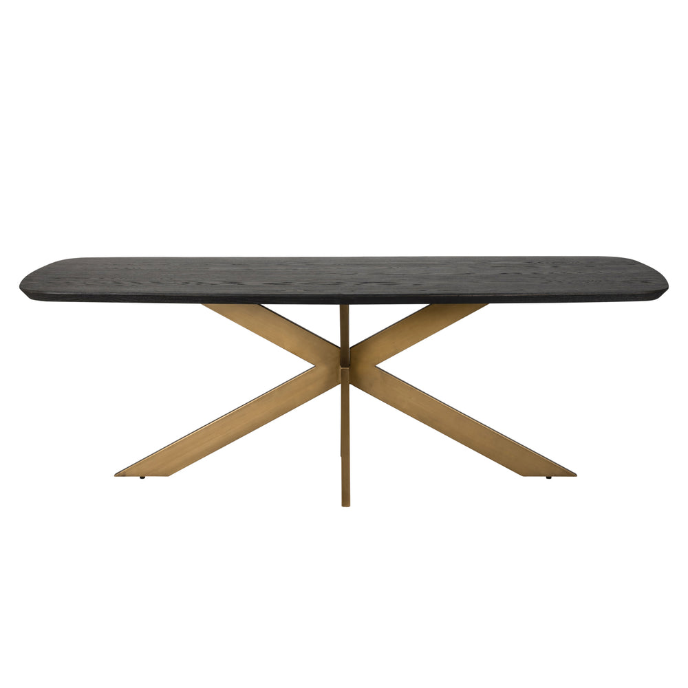 Masă dining Cambon, dark coffee, oval danez, 230 cm