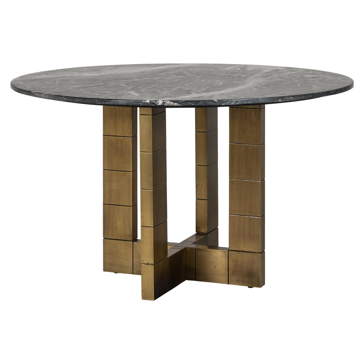 Masă dining Collada, negru/auriu, Ø 130 cm