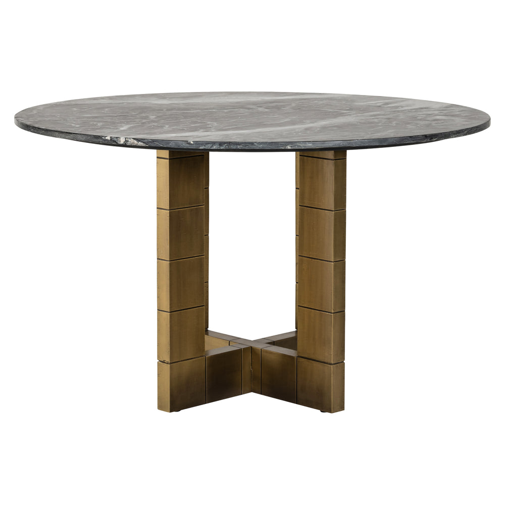 Masă dining Collada, negru/auriu, Ø 130 cm