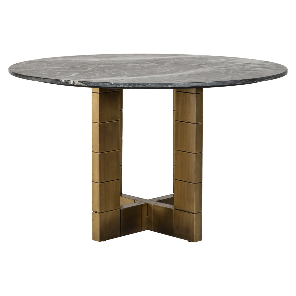 Masă dining Collada, negru/auriu, Ø 130 cm