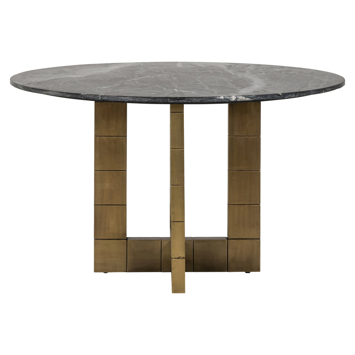 Masă dining Collada, negru/auriu, Ø 130 cm